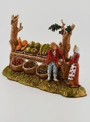 Kerststal Beeld Groenteboer en zijn Kraam - 6 cm