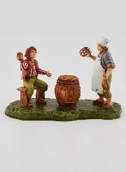 Kerststal Beeld Herbergier en Gast - 6cm