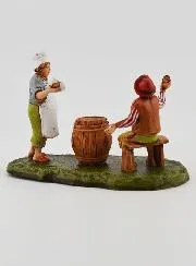 Kerststal Beeld Herbergier en Gast - 6cm