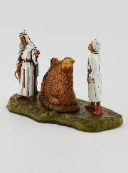 Kerststal Beeld Kameeldrijvers en Zittende Kameel - 6 cm