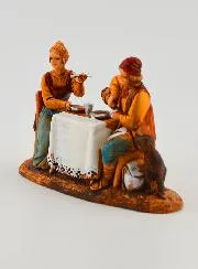 Kerststal Beeld van een Stel aan Tafel - 6cm