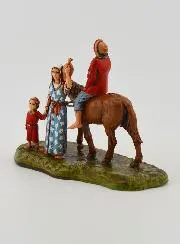 Kerststal Beeld Man te Paard met Gezin – 6 cm