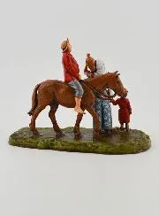 Kerststal Beeld Man te Paard met Gezin – 6 cm