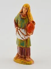 Kerststal Beeld Vrouw met Kruik - 6 cm