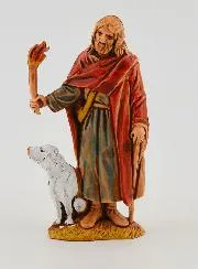 Kerststal Beeld Nachtwaker en zijn Hond - 6 cm