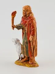 Kerststal Beeld Nachtwaker en zijn Hond - 6 cm