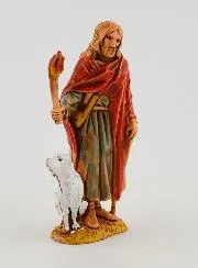 Kerststal Beeld Nachtwaker en zijn Hond - 6 cm