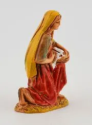 Kerststal Beeld Wasvrouw met Mand – 6 cm