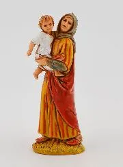 Kerststal Beeld Vrouw met haar Kind op de Arm - 6 cm