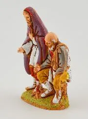 Kerststal Beeld Bejaarde Bedelaars - 6cm
