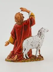 Kerststal Beeld Herder die zijn Kudde Bijeenroept - 6cm