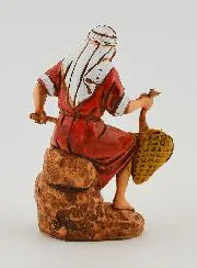 Kerststal Beeld Visser met Schepnet - 6cm