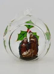 Glazen Kerstbal 10cm - Kerststal