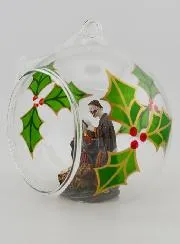 Glazen Kerstbal 10cm - Kerststal