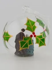 Glazen Kerstbal 10cm - Kerststal