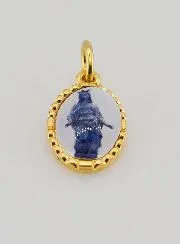 Medaillon met Gedraaide Rand 15mm - Zwarte Madonna