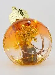 Verlichte Kerstbal met Kerststal - 12cm