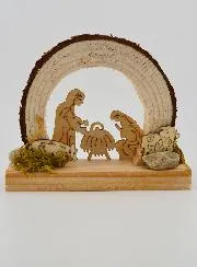Kerststal van Natuurlijk Hout - Afgerond