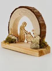 Kerststal van Natuurlijk Hout - Afgerond