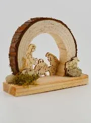 Kerststal van Natuurlijk Hout - Afgerond