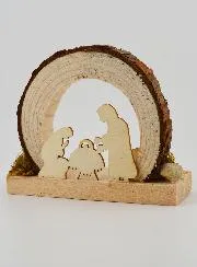 Kerststal van Natuurlijk Hout - Afgerond