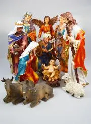 Grote Complete Kerststal met 11 Beelden - 45cm