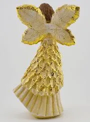 Goudkleurige Biddende Engel met Glitter - 20cm