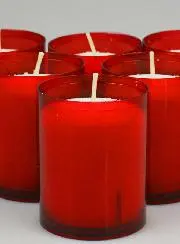 6 Votief Kaarsen - Offerkaarsen Rood - 20 uur