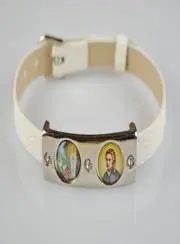 Heiligen Armband Wit Leer