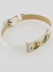 Heiligen Armband Wit Leer