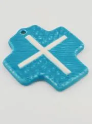 Kruis Keramiek Christus Blauw