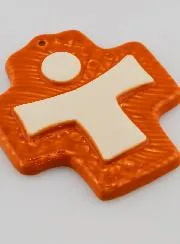 Kruis Keramiek Jezus Oranje