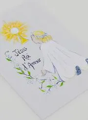 Communie Kaart Meisje Jezus Koning der Liefde