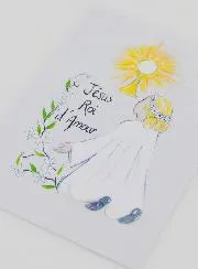 Communie Kaart Meisje Jezus Koning der Liefde