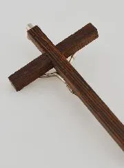 Kruis Hout van Christus en Metaal Zilverkleurig