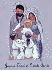 Religieuze Wenskaart Vrolijk Kerstfeest en Heilig Nieuw Jaar