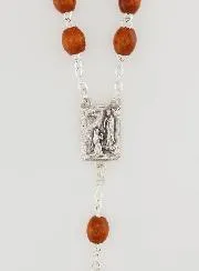 Rozenkrans van Hout Licht Bruin op Ketting