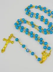 Modieuze Rozenkrans Blauw en Goud