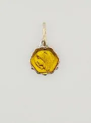 Medaille Maagd Maria 8mm - Geel