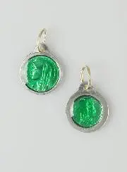 Medaille Maagd Maria 11mm - Groen