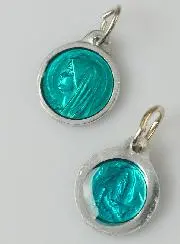 Medaille Maagd Maria 11mm - Lourdes Blauw