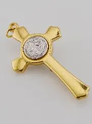 Kruis Heilige Benedictus Goudkleurig