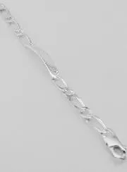 ID Armband Zilver 19cm - Figaro Schakels 7mm