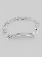 ID Armband Zilver 19cm - Figaro Schakels 7mm