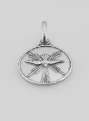 Zilveren Medaille Heilige Geest Duif - 14 mm