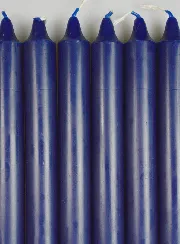 6 Doorgekleurde Kaarsen Kleur Donker Blauw