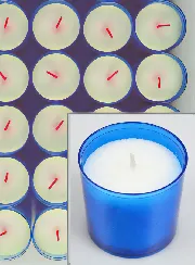 12 Offerkaarsen Blauw - 20 Uur