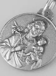 Medaille Sint Jozef Zilver - 18 mm