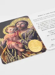 Gebedskaart met Medaille Heilige Jozef