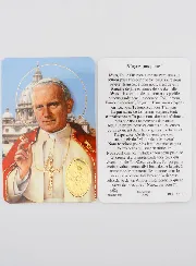 Gebedskaart met Medaille Heilige Johannes Paulus II
